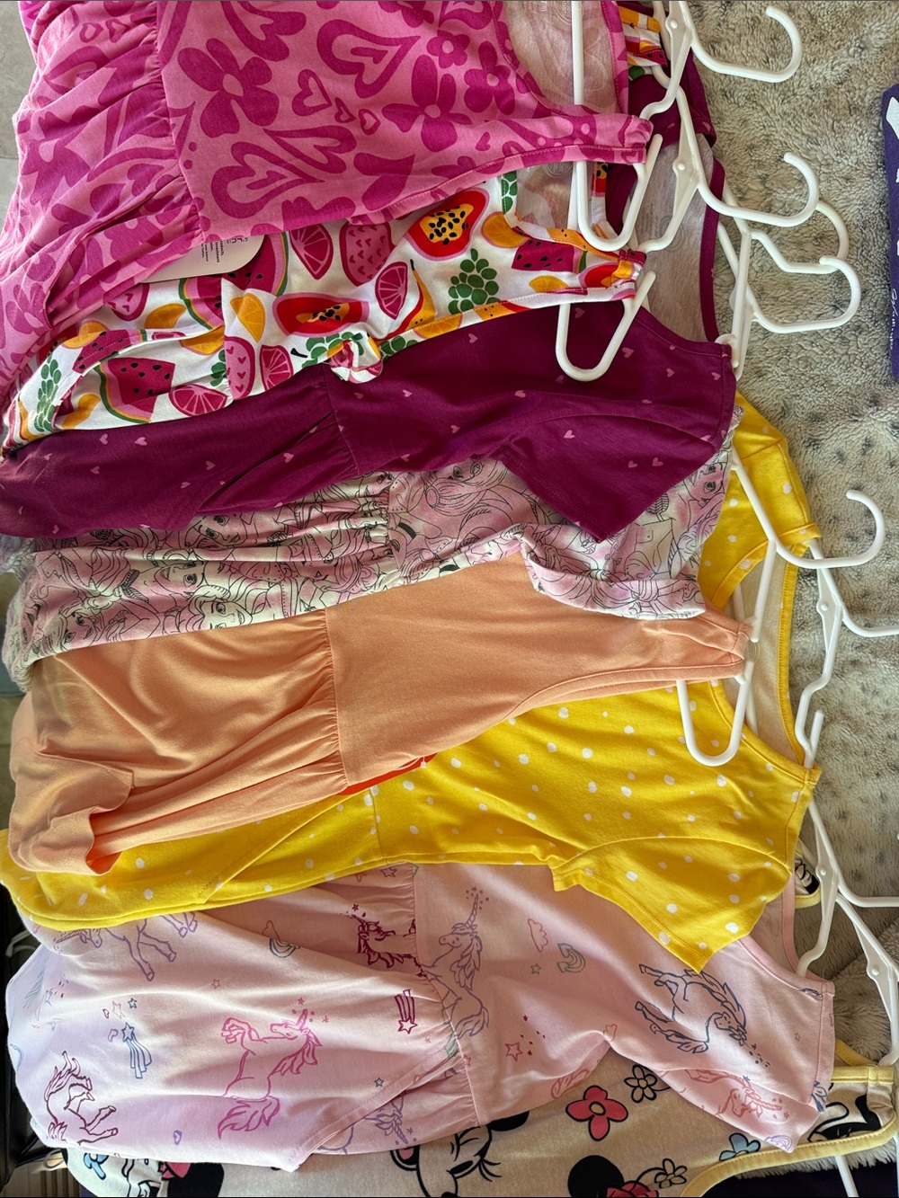 Girls' Mixed Color Knit Dresses Pack - Pink, Peach, Yellow, Magenta